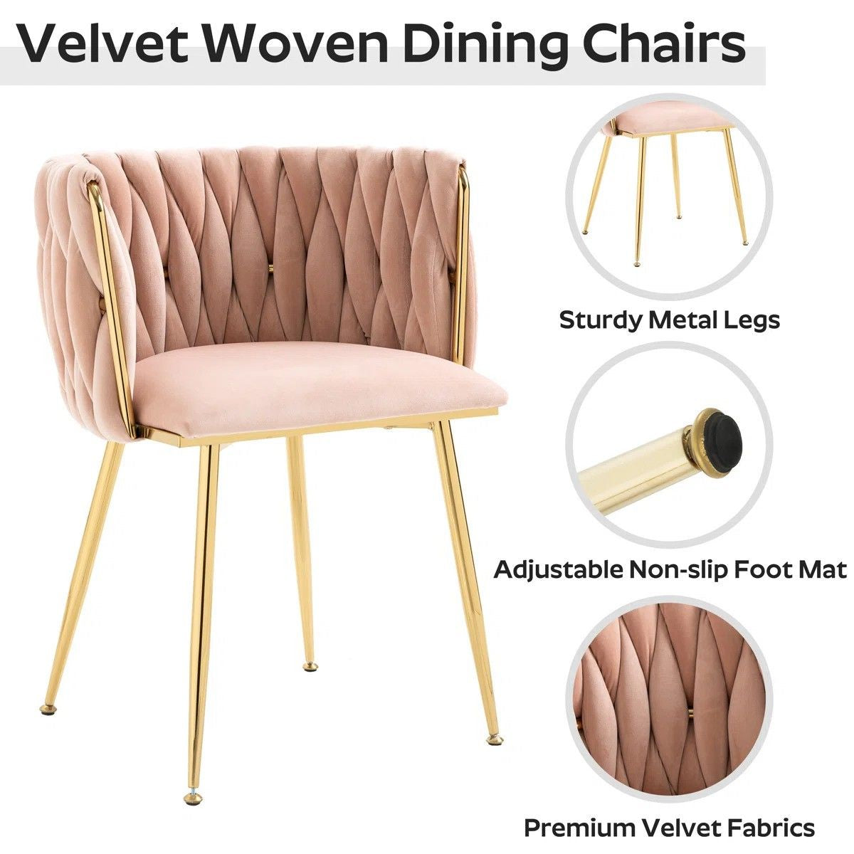 Raykwan 4 - Person Three Leg Dining Set (Pink)