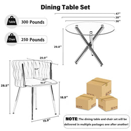 Raykwan 4 - Person Three Leg Dining Set (Beige)