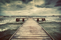 Cloudy Pier (Small) Giclee Canvas