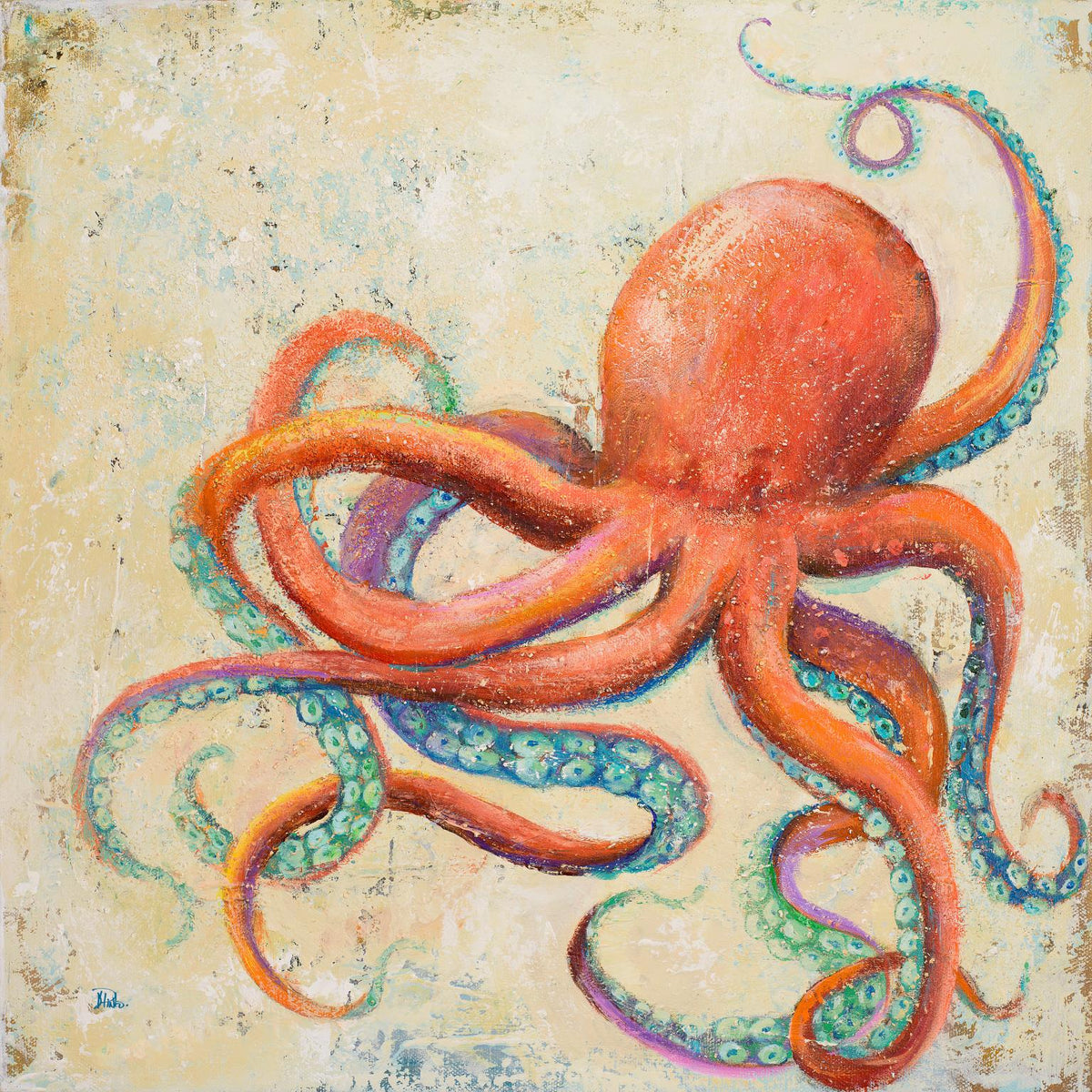 Creatures Of The Ocean Ii By Patricia Pinto (Small) Giclee Canvas