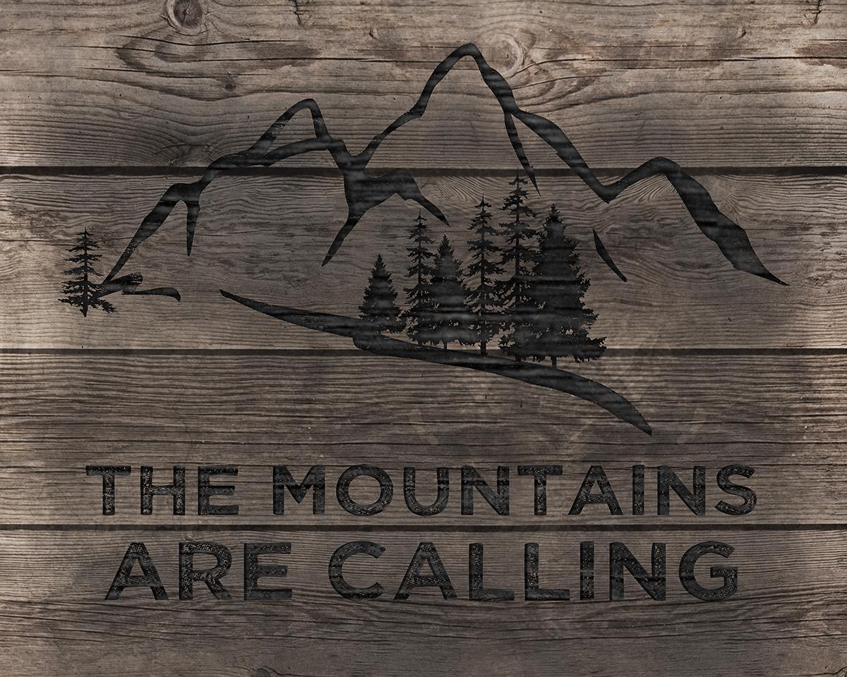 Mountains Are Calling By Cad Designs (Small) Giclee Canvas