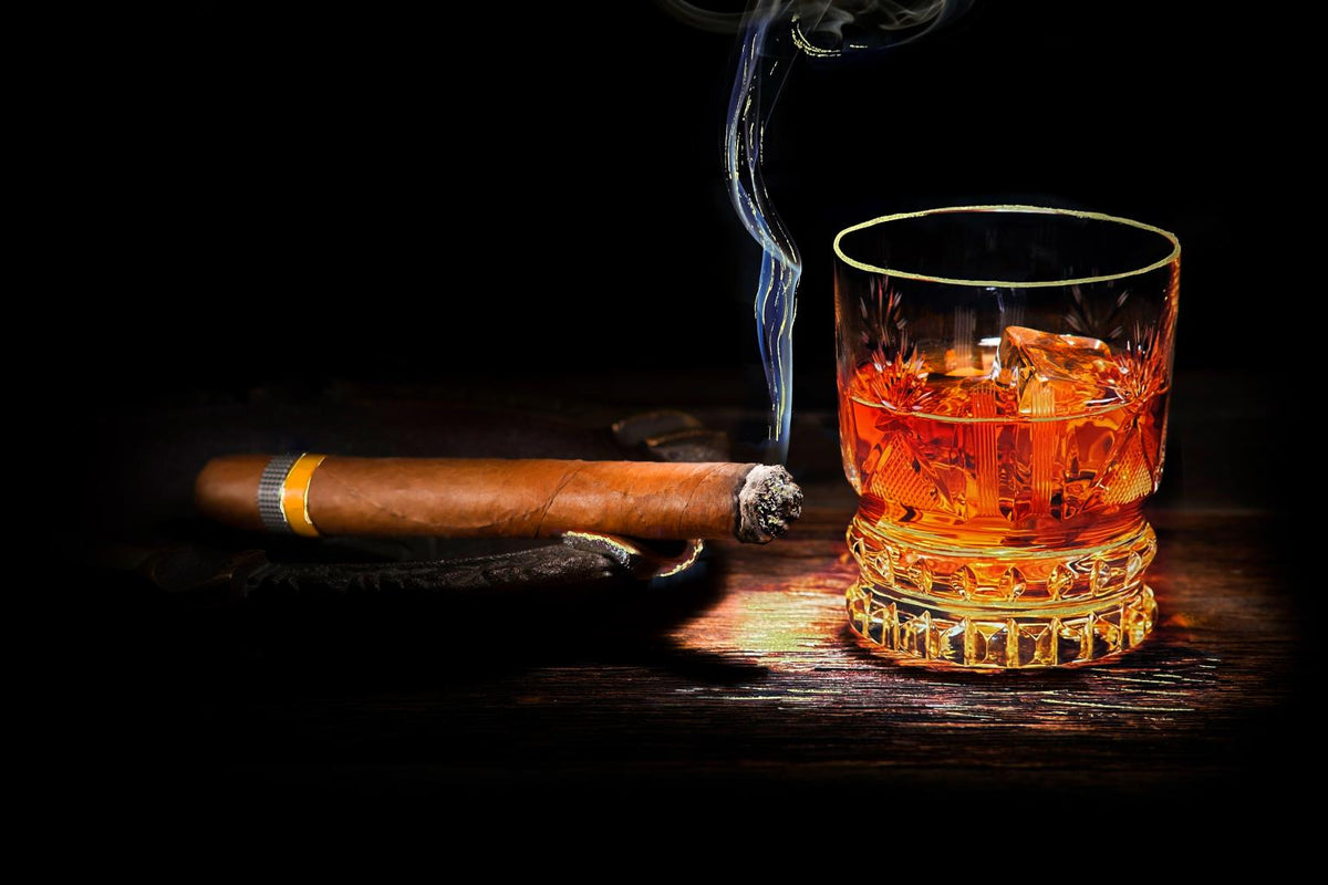 Tempered Glass W/ Foil - Cohiba & Whiskey Tempered Glass