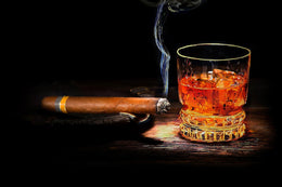 Tempered Glass W/ Foil - Cohiba & Whiskey Tempered Glass