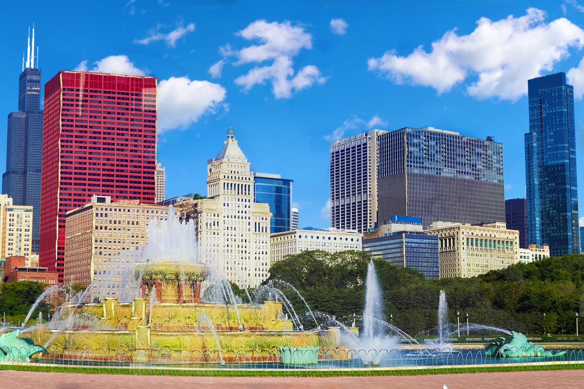 Tempered Glass W/ Foil - Chicago Skyline Tempered Glass