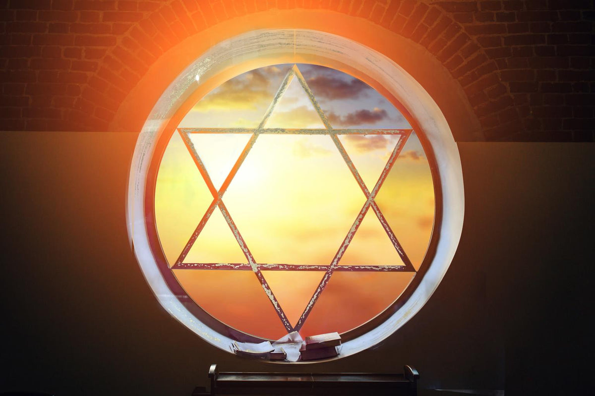 Tempered Glass W/ Foil - Star Of David Tempered Glass