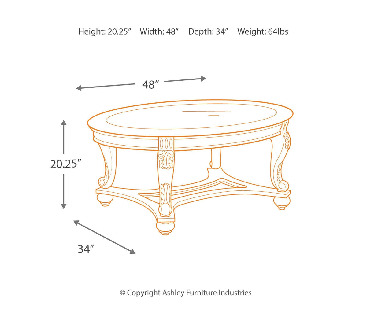Norcastle Oval Cocktail Table
