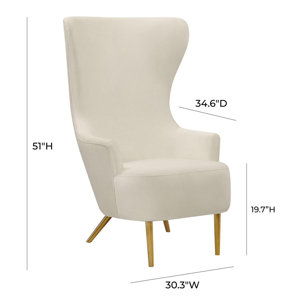Julia Cream Wingback Chair - UK