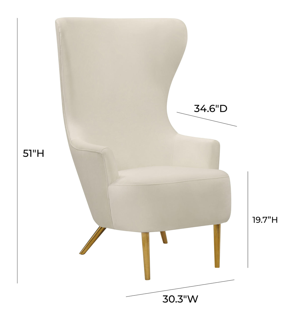 Julia Cream Wingback Chair