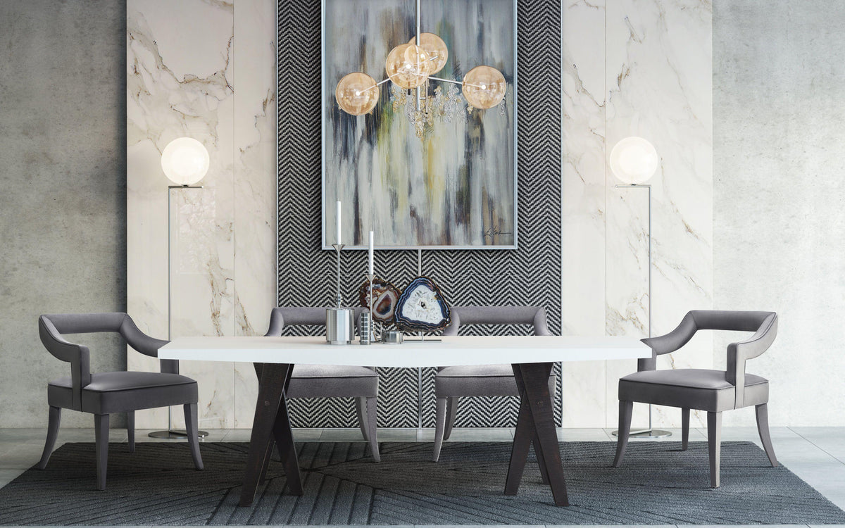 Tiffany Grey Velvet Chair - UK