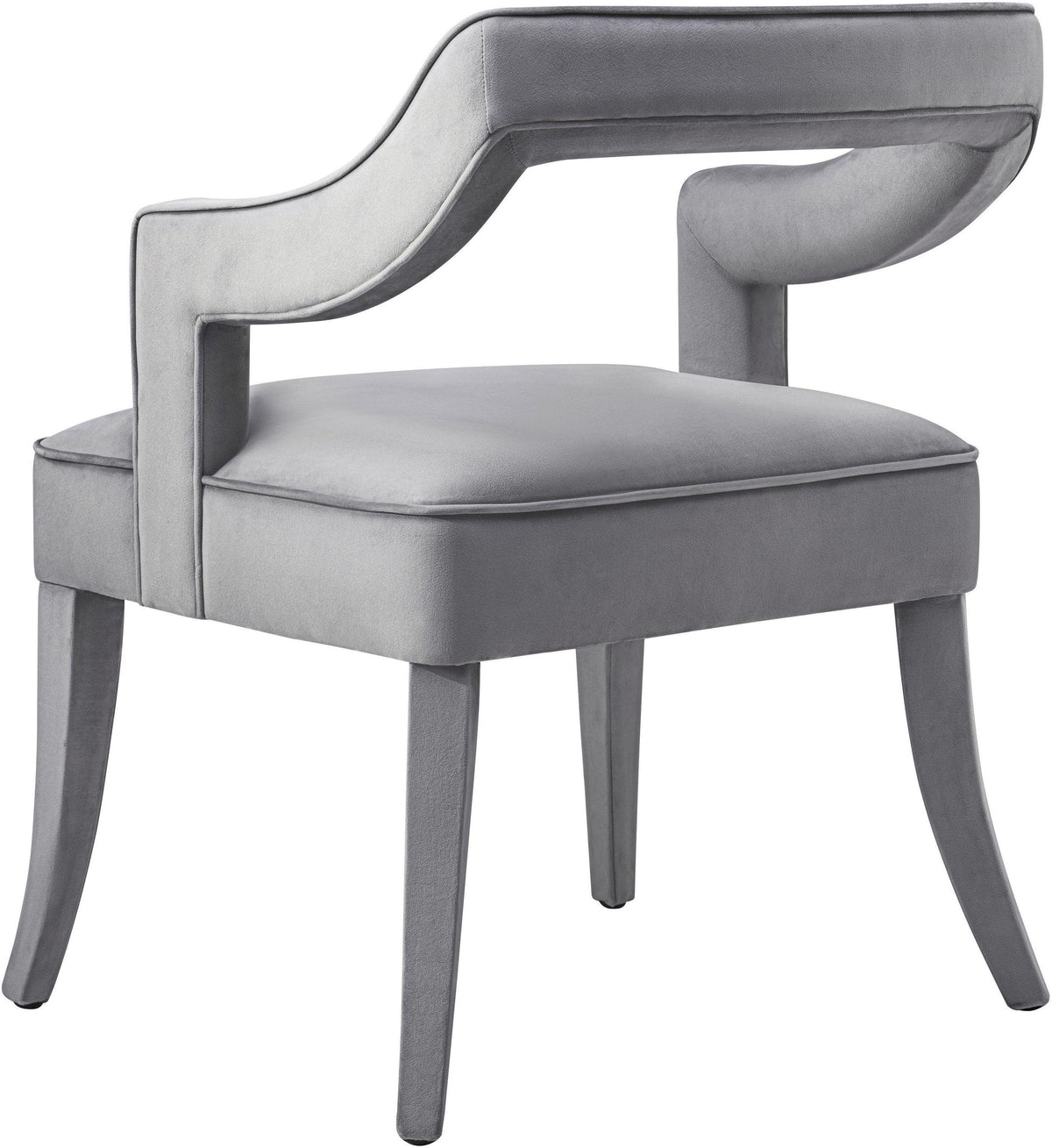 Tiffany Grey Velvet Chair - UK