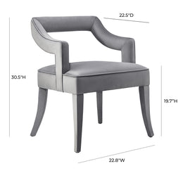 Tiffany Grey Velvet Chair - UK
