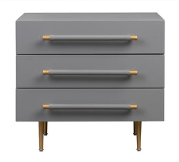 Trident Grey Nightstand - UK