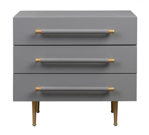 Trident Grey Nightstand - UK