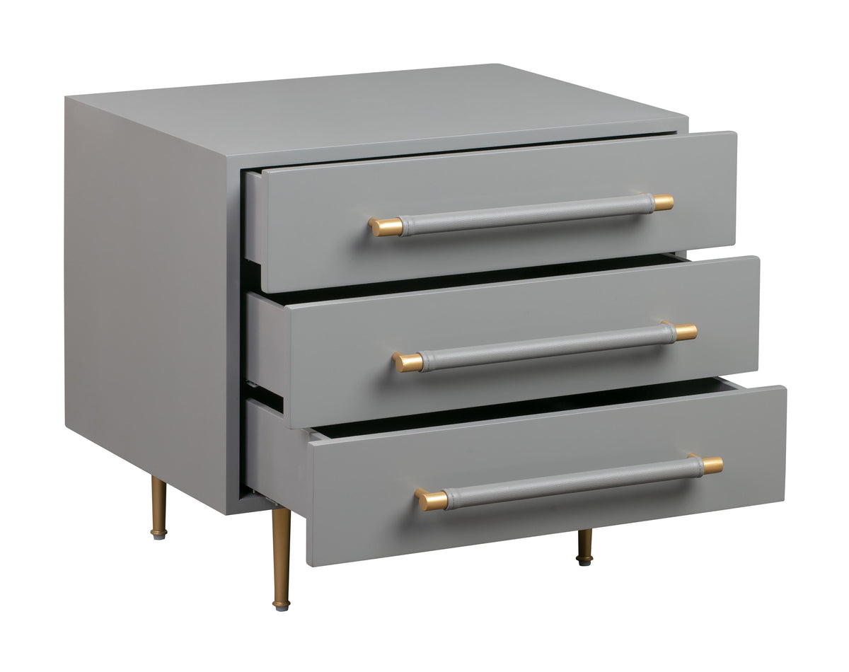 Trident Grey Nightstand - UK