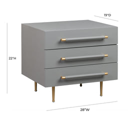 Trident Grey Nightstand - UK