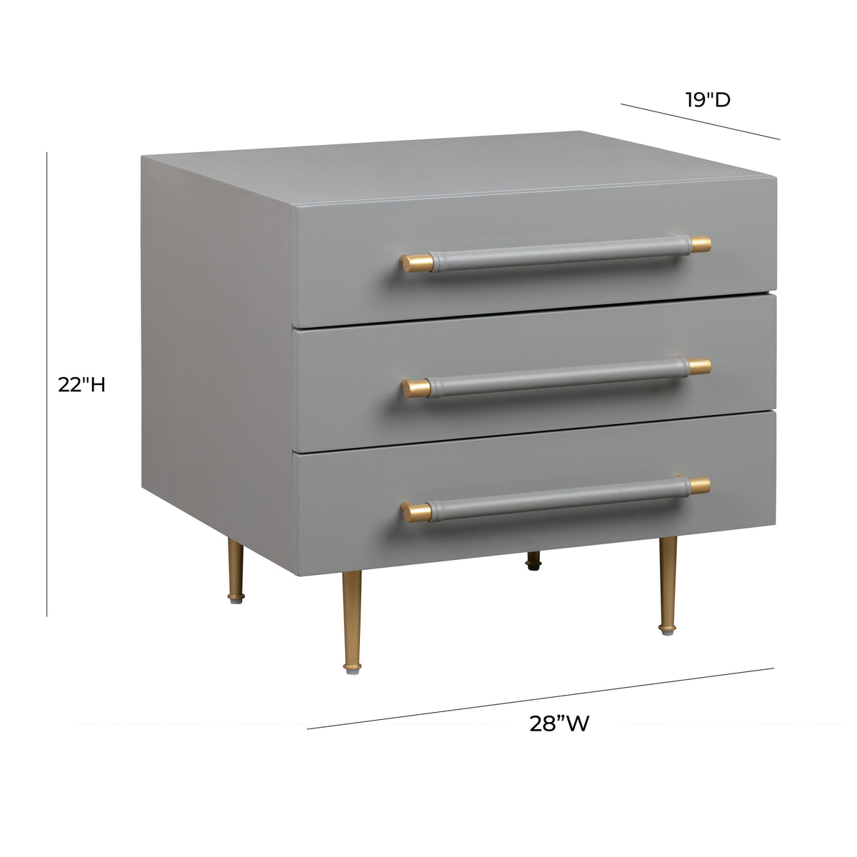 Trident Grey Nightstand - UK