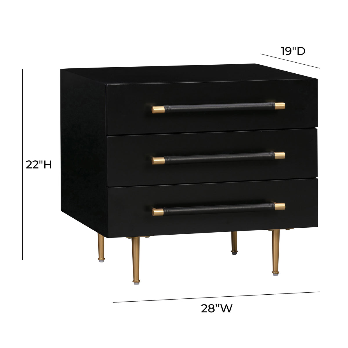 Trident Black Nightstand - UK