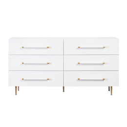 Trident White 6 Drawer Dresser - UK