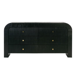 Hump 6 Drawer Black Dresser