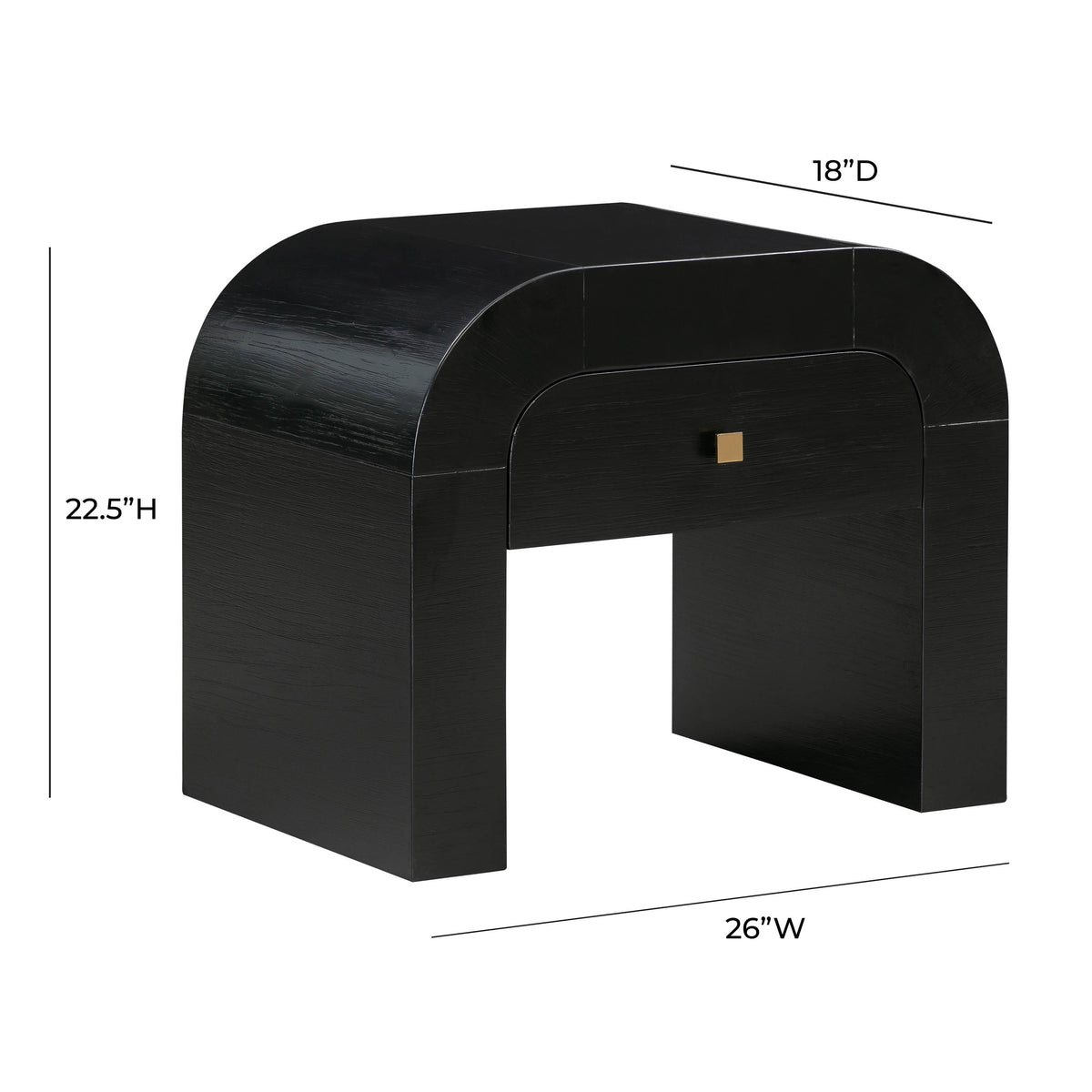 Hump Black Nightstand - UK