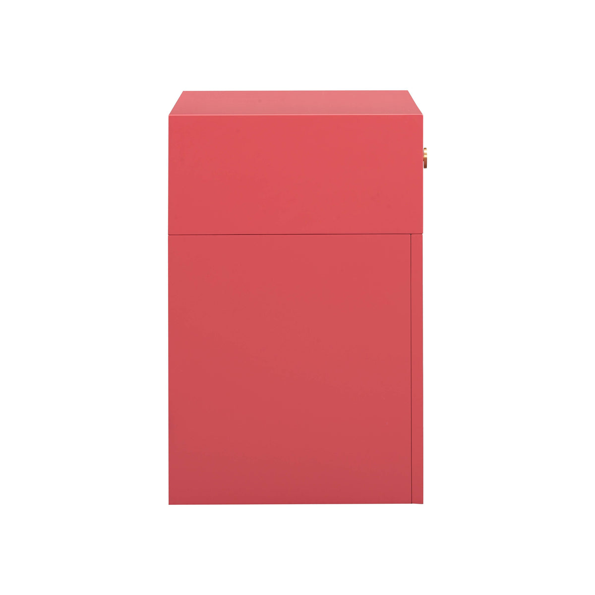 Suzie Coral Pink & Rattan Nightstand - UK