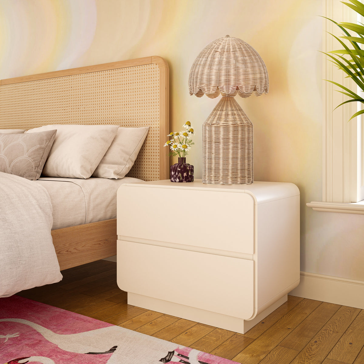 Sagura Cream Nightstand - UK