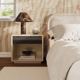 Martha Taupe Mirrored Nightstand