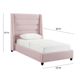 Koah Blush Velvet Bed in Twin