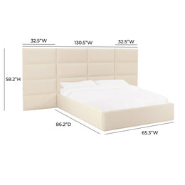 Eliana Cream Velvet Queen Wings (Set of 2)