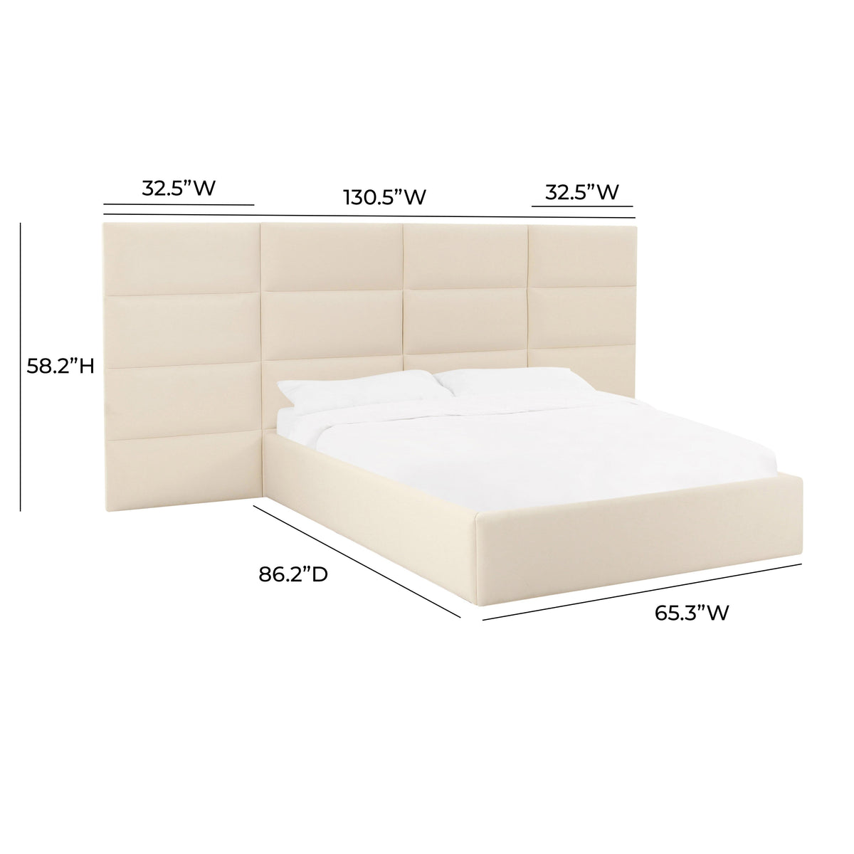 Eliana Cream Velvet Queen Wings (Set of 2)