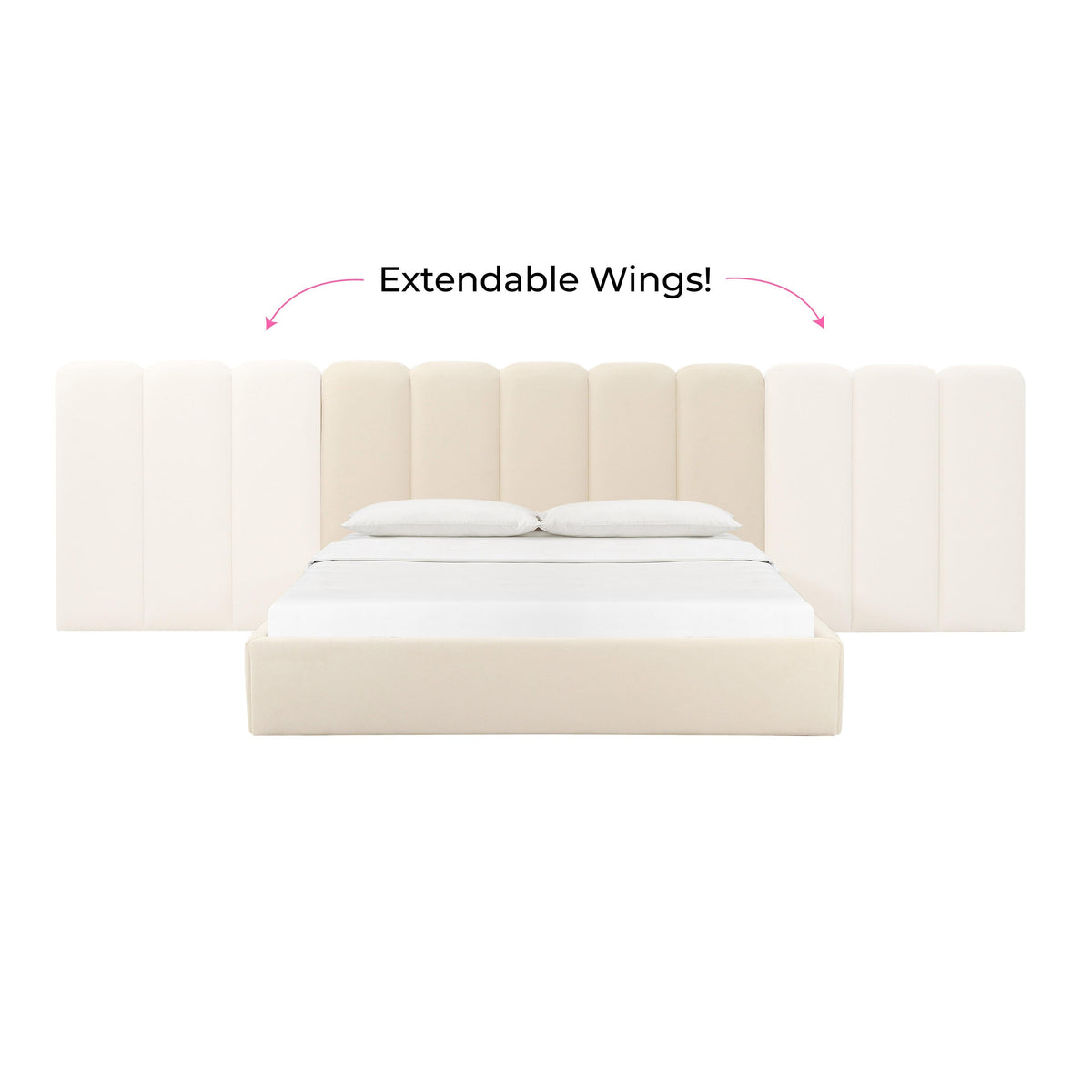 Palani Cream Velvet King Bed