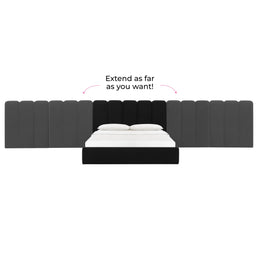 Palani Black Velvet Queen Bed