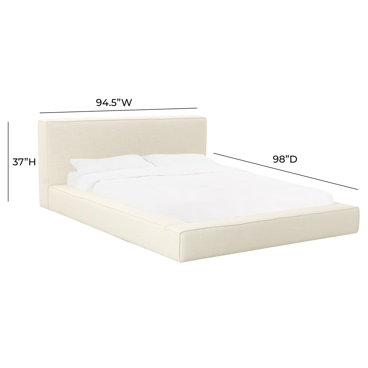 Olafur Cream Linen King Bed