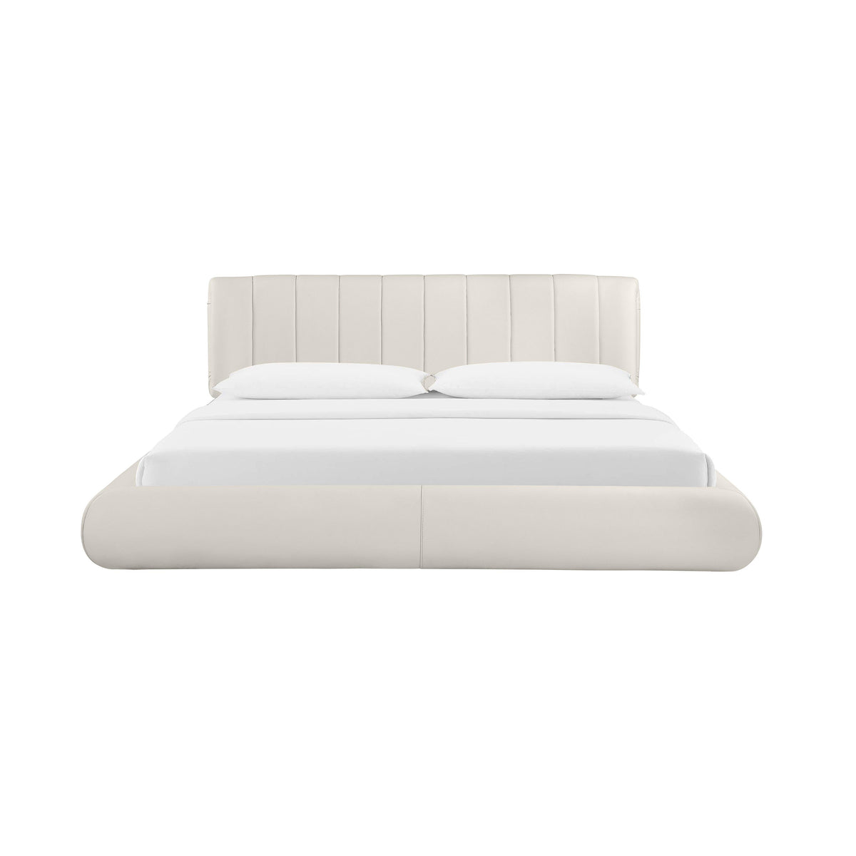 Karol Cream Vegan Leather UK King Bed