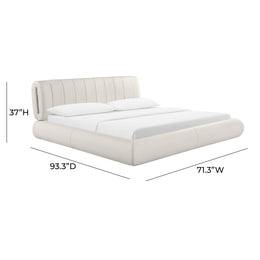 Karol Cream Vegan Leather UK King Bed