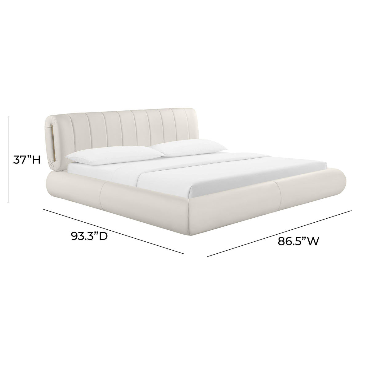 Karol Cream Vegan Leather UK Super King Bed