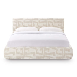 Isla Cream Jacquard Pattern Queen Bed
