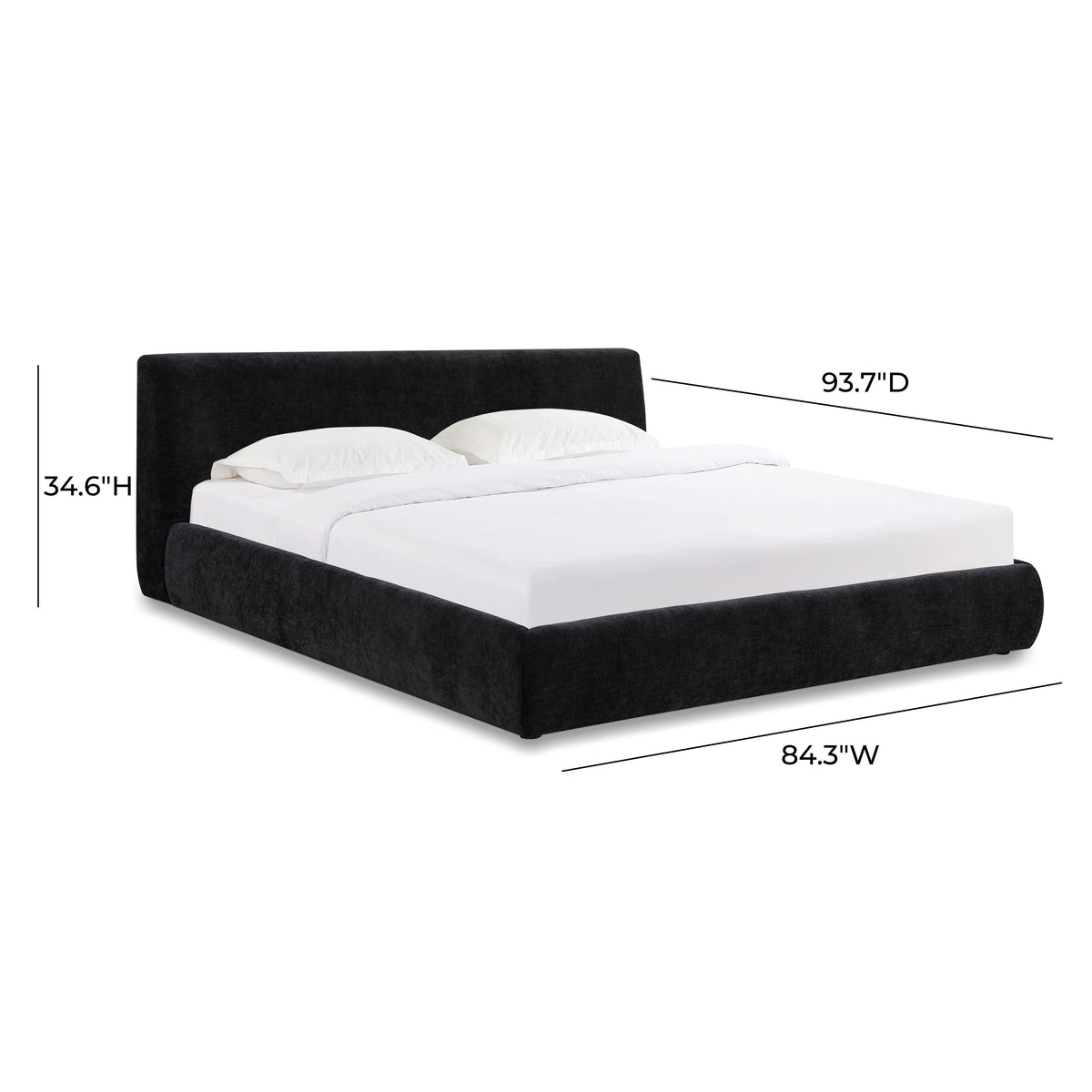 Isla Black Textured Velvet King Bed