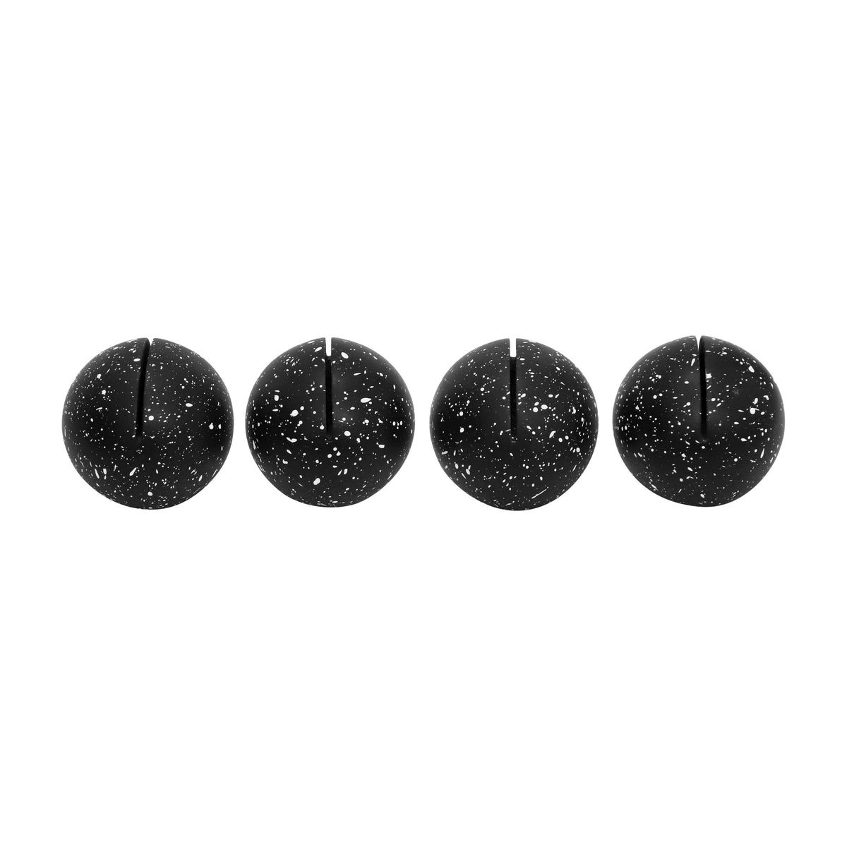 Gabby Speckled Black Round Card Holder - Set of 4