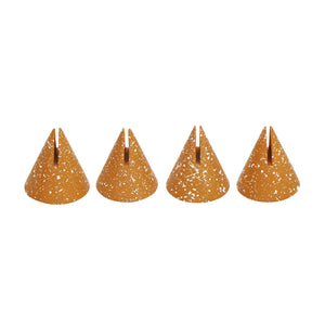 Gabby Speckled Terracotta Cone Card Holder - Set of 4