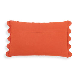 Portia Orange Embroidered Cotton Flex 20" x 12" Accent Cushion