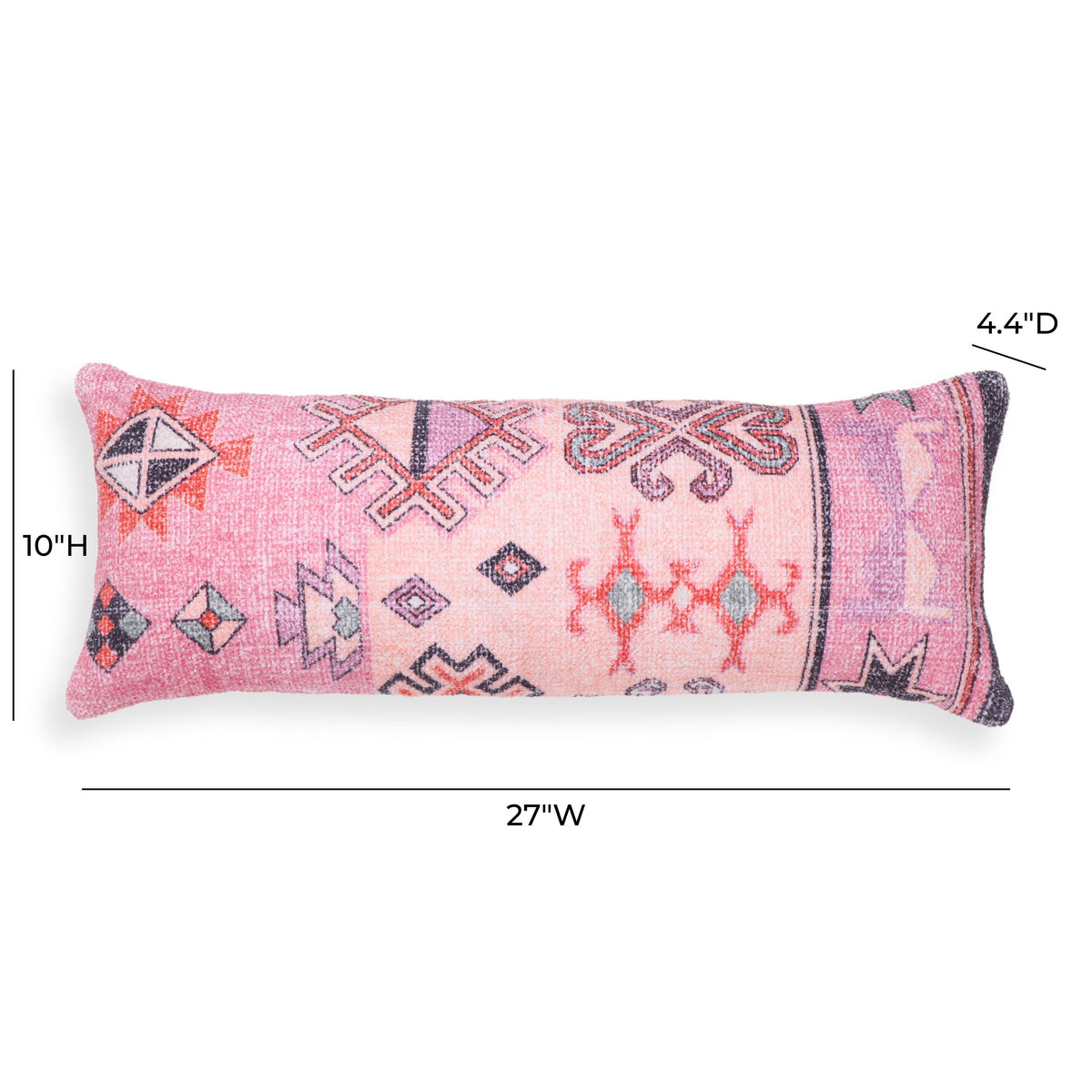 Persia Pink Cotton 27" x 10" Bolster Pillow