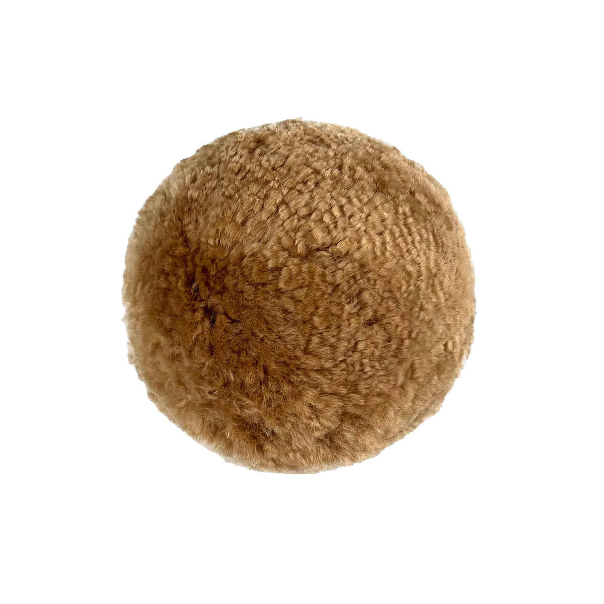 New Zealand Brown Genuine Sheepskin 12" Ball Pillow