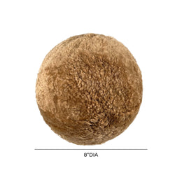New Zealand Brown Genuine Sheepskin 8" Ball Pillow