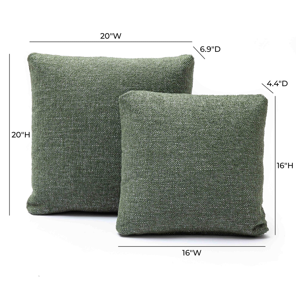 Malolo Green Basketweave 16 inch Square Vegan-Down Pillow