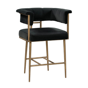 Astrid Grey Velvet Counter Stool - UK