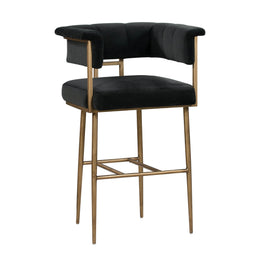 Astrid Grey Velvet Bar Stool - UK