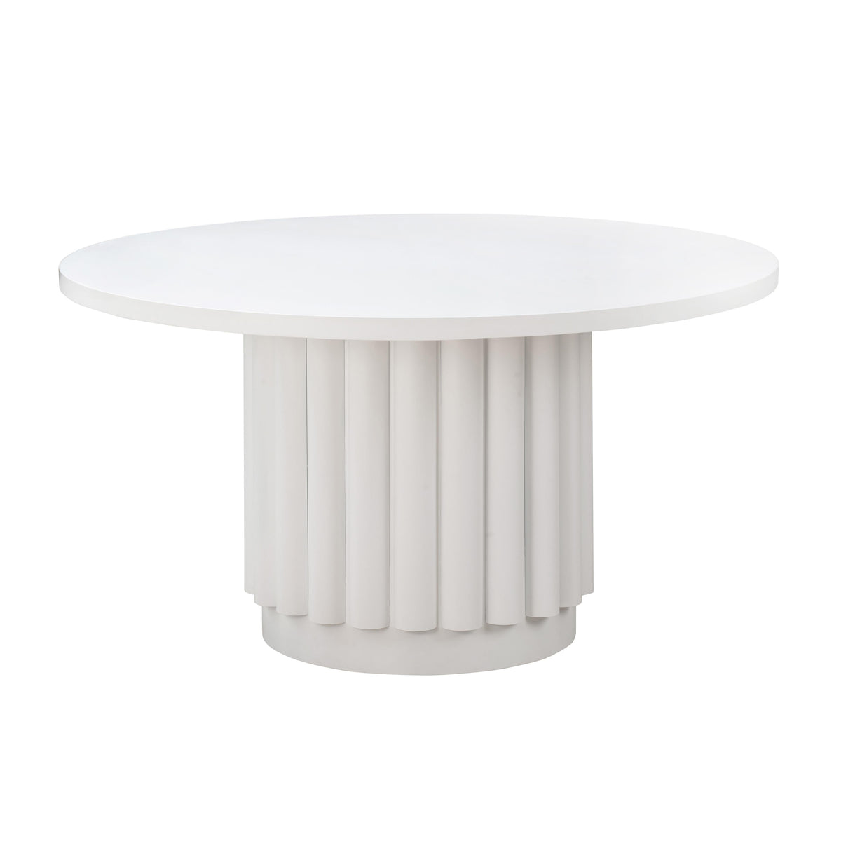Kali 55 Inch White Round Dining Table - UK