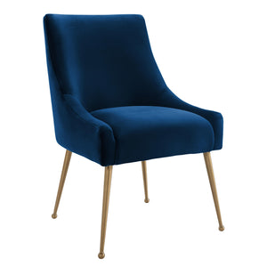 Beatrix Navy Velvet Side Chair - UK