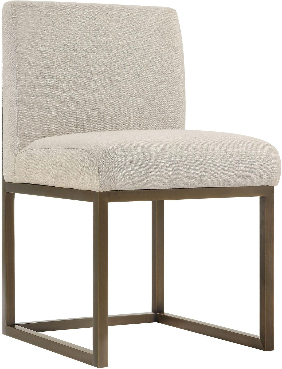Haute Beige Linen Chair in Brass - UK